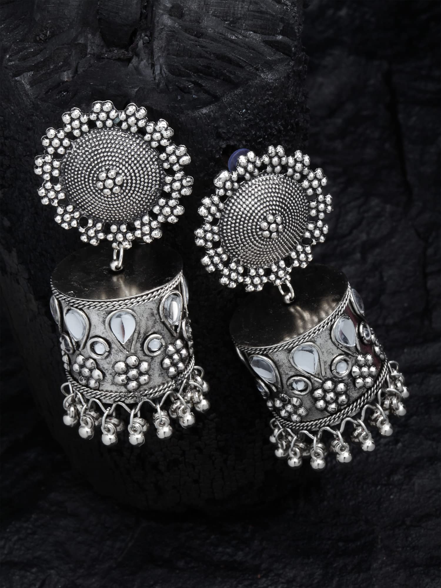 Stylish Oxidised Jhumka Earrings for Women